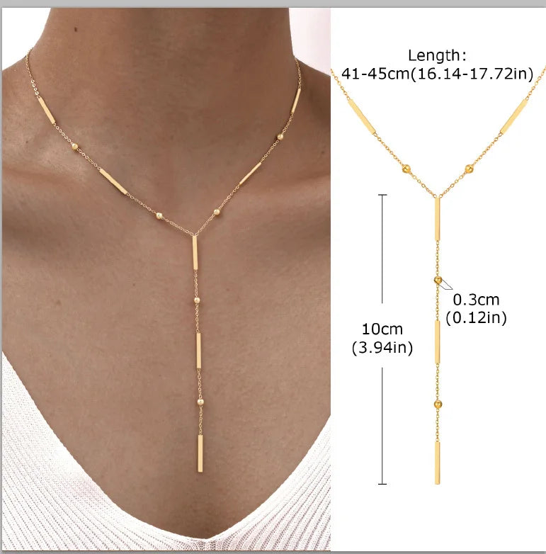 Stainless Steel Lariat Necklace