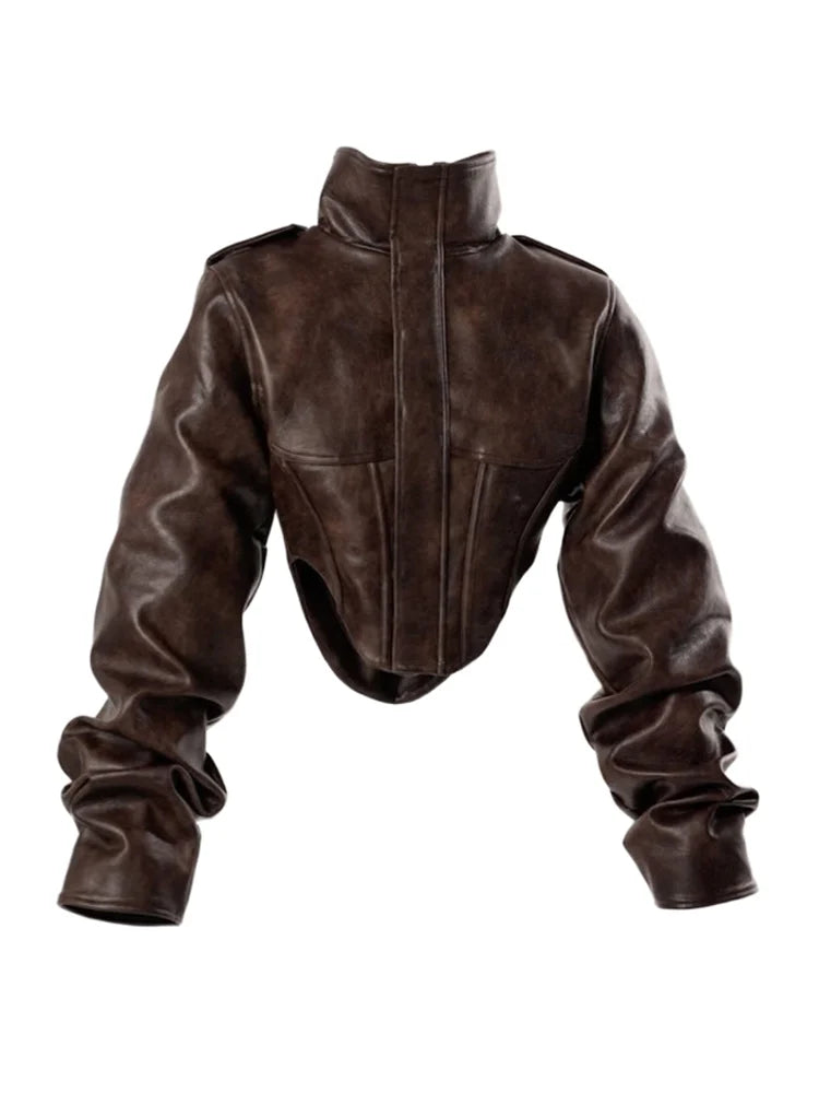 Cropped Leather Jacket