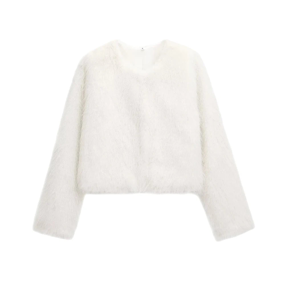 Cropped Faux Fur Coat