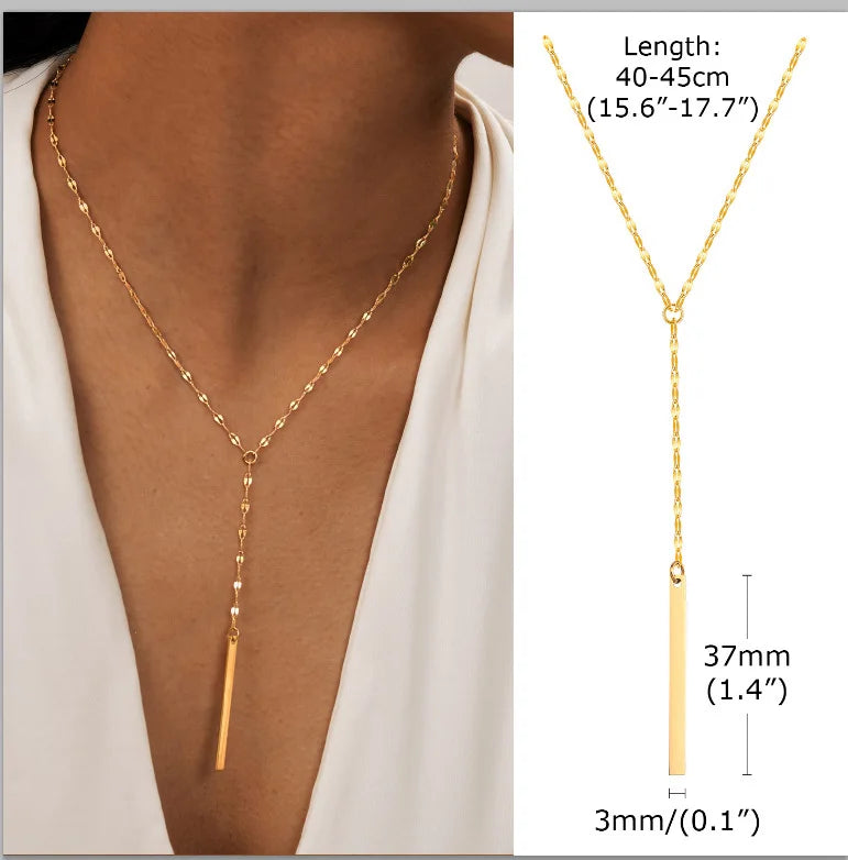 Stainless Steel Lariat Necklace