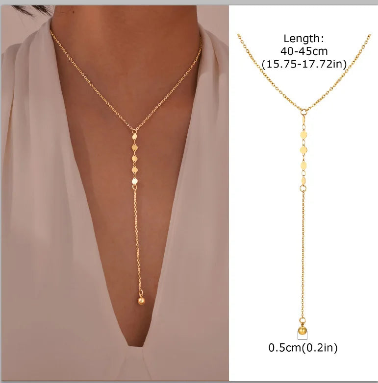 Stainless Steel Lariat Necklace