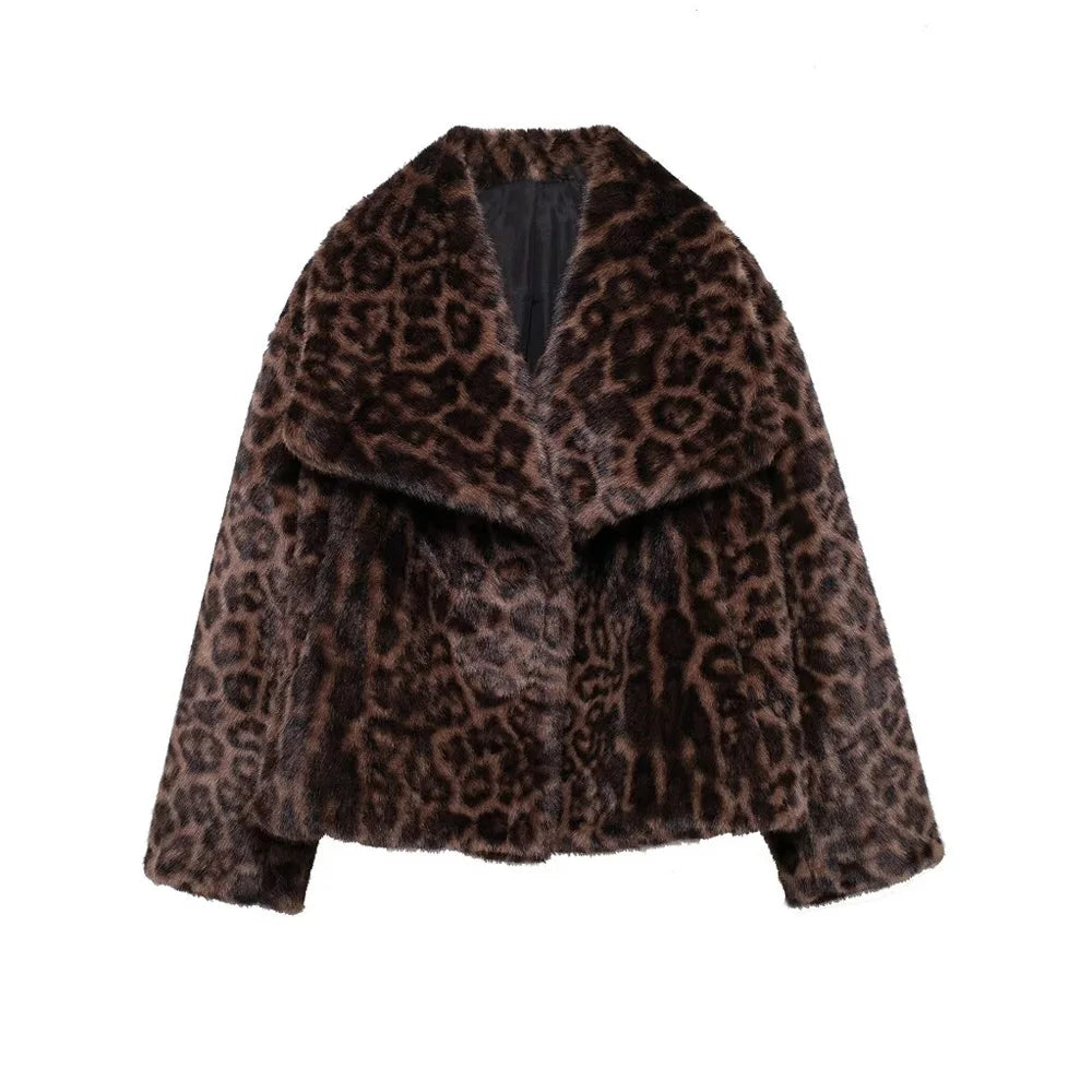 Leopard Faux Fur Coat