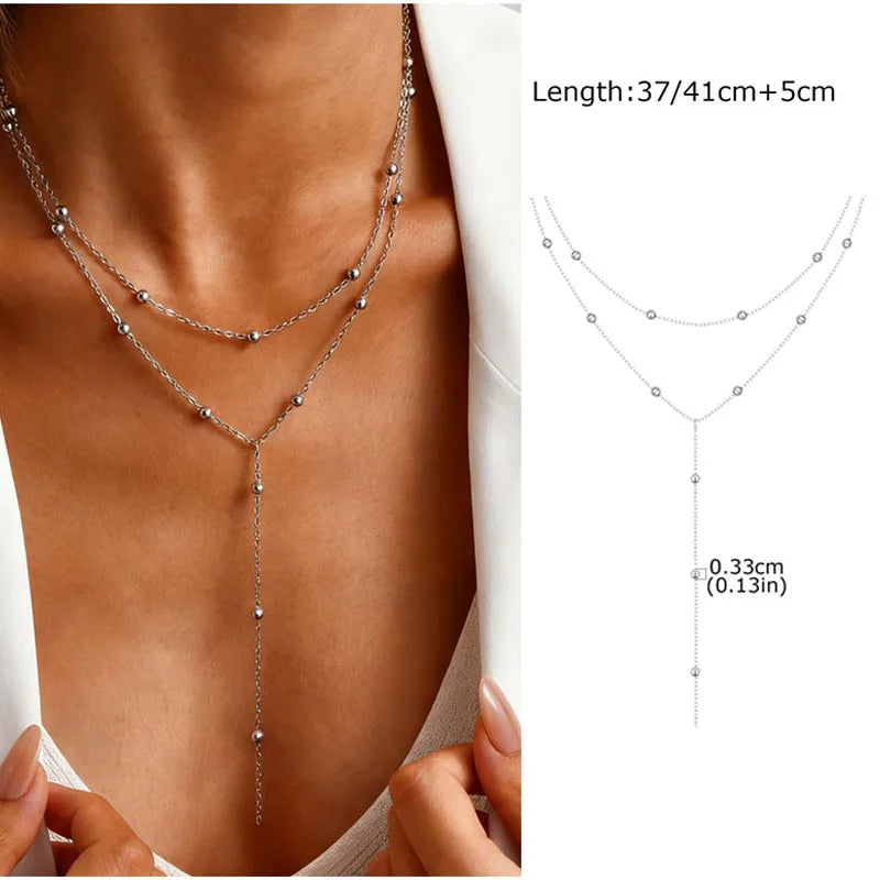 Stainless Steel Lariat Necklace