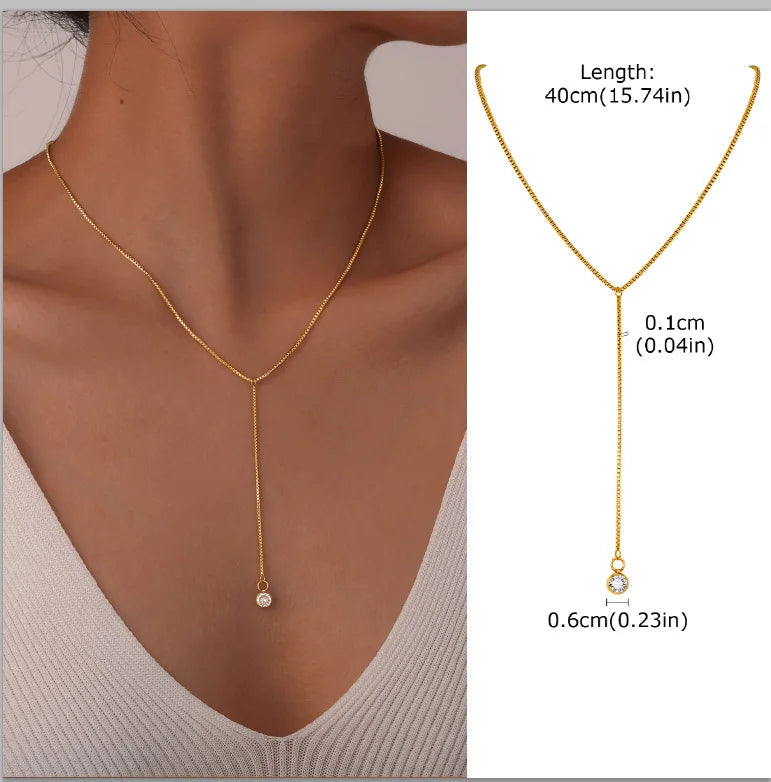 Stainless Steel Lariat Necklace