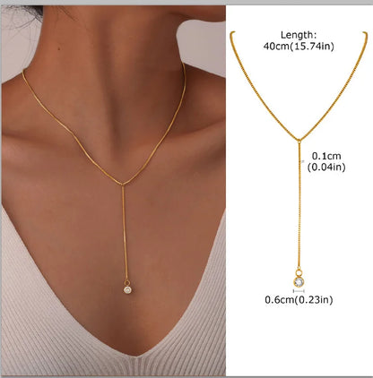Stainless Steel Lariat Necklace