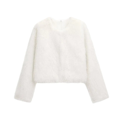 Cropped Faux Fur Coat