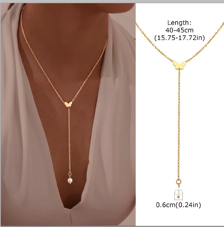 Stainless Steel Lariat Necklace
