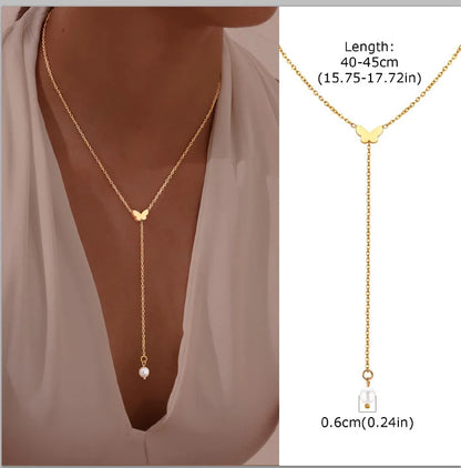 Stainless Steel Lariat Necklace