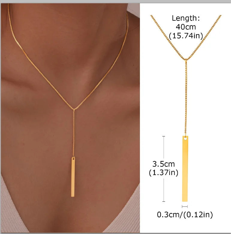 Stainless Steel Lariat Necklace