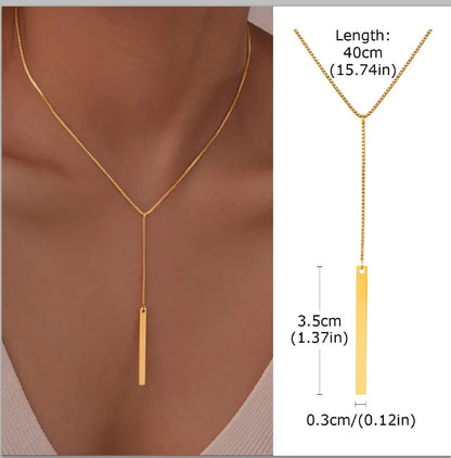 Stainless Steel Lariat Necklace