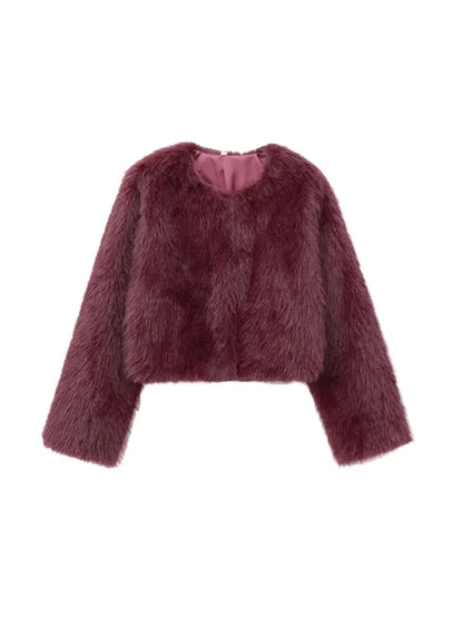 Cropped Faux Fur Coat