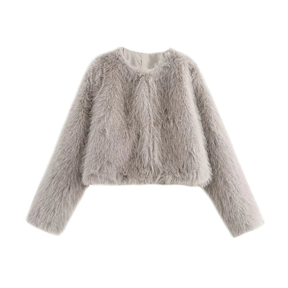 Cropped Faux Fur Coat